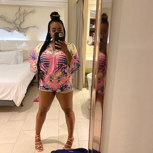 Tropical shirt and shorts set